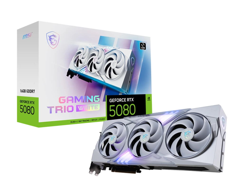 MSI RTX 5080 16GB Gaming TRIO White